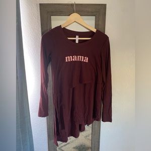 LM asymmetrical mama tee